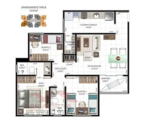 Imagem Apartamento 3 dormitórios para Venda em Teresina, LOURIVAL PARENTE, 3 dormitórios, 1 suíte, 2 banheiros, 1 vaga