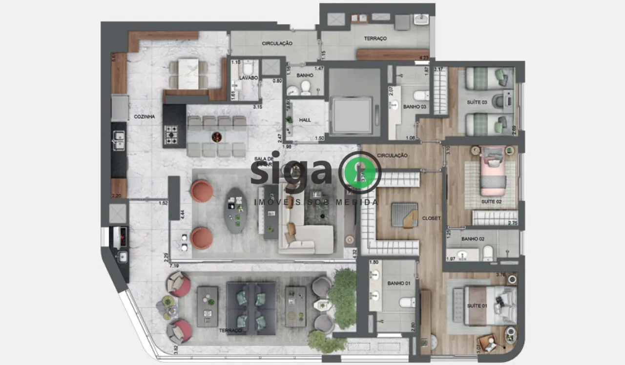 Imagem Apartamento de 196m² para venda na Chácara Santo Antônio, São Paulo SP