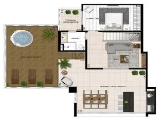 Imagem Apartamento de Luxo no Edifício Gaudi São Caetano: 2 quartos, 1 suíte, 2 banheiros, 2 vagas, 98m² no Barcelona, SP.