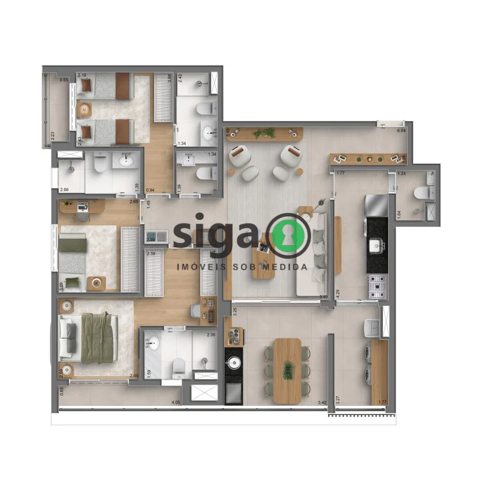 Imagem Apartamento de 120 m² 3 suítes e 2 vagas na Vila Clementino a minutos do Pq do Ibirapuera