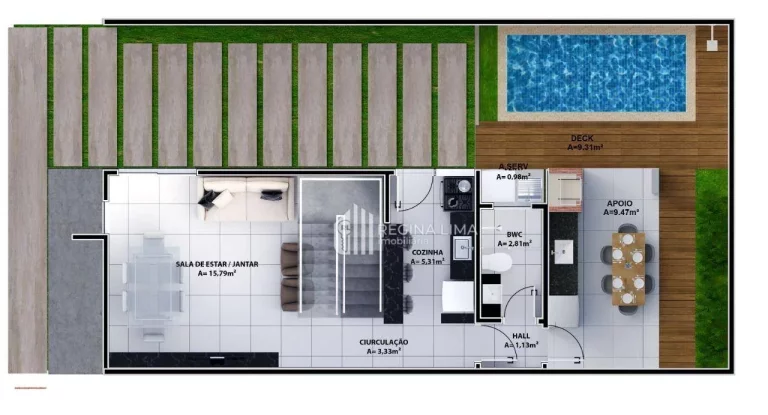 Imagem Casa duplex PRONTA PARA MORAR, em condomínio fechado, 3 dormitórios à venda por R$ 529.600,00 Condomínio VILA PARATI - Morros - Teresina/PI