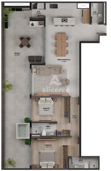 Imagem Cobertura à venda l 2 dormitórios, 2 suítes l 180m² l Balneário do Estreito - Florianópolis/SC