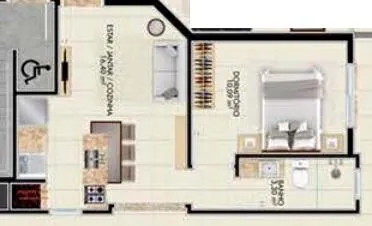 Imagem Apartamento 1 Dormitório - Bairro Zona Nova