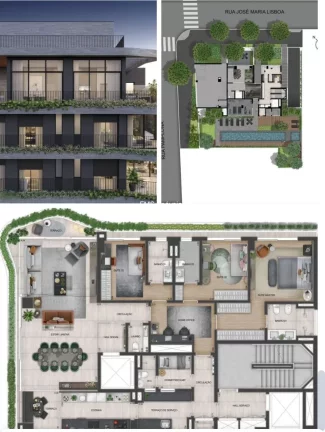 Imagem Apartamento de luxo no Jardim Paulista: 3 quartos, 3 suítes, 3 salas, 4 banheiros, 3 vagas de garagem, 201m². Venda em SP.