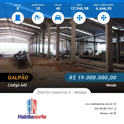Foto do imóvel GALPÃO 6.646,95M² PARA VENDA NO DISTRITO INDUSTRIAL