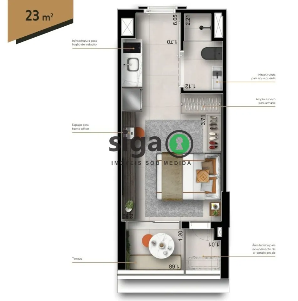 Imagem Apartamento Studio para venda na Chácara Santo Antônio, São Paulo - SP