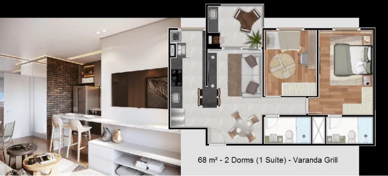 Imagem Apartamento com 2 Quartos à Venda, 68 m²em Casa Branca - Santo André