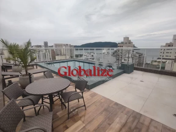 Imagem Apartamento à venda com 82m², 2 suites, varanda com Grill, piscina, vaga demarcada por R$875.000,00 na Ponta da Praia em Santos