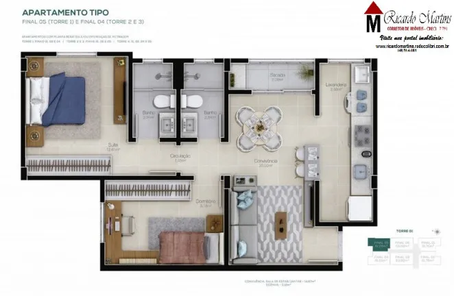 Imagem Apartamento com 2 Quartos à Venda, 61 m²em dos Imigrantes - Criciúma