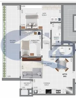 Imagem Apartamento á venda com 2 dormitórios na Praia da Cal em Torres/RS