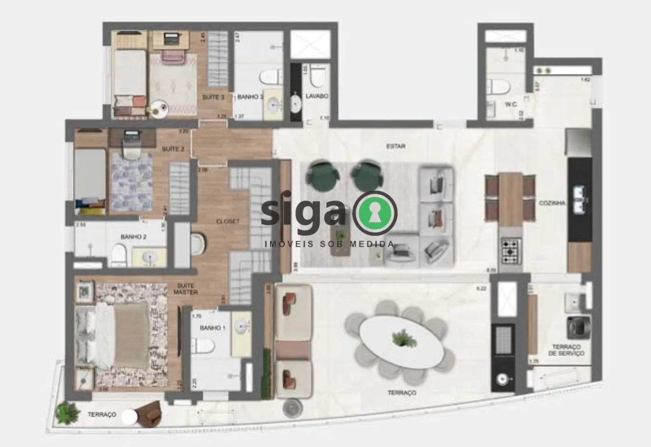 Imagem Apartamento Residencial no Brooklin 4 quartos, 2 vagas, 142m²