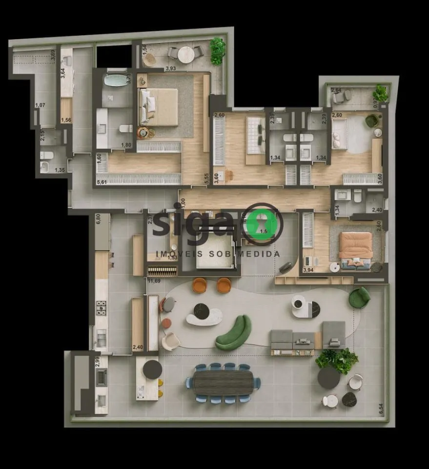 Imagem Apartamento a venda no Brooklin com 3 quartos