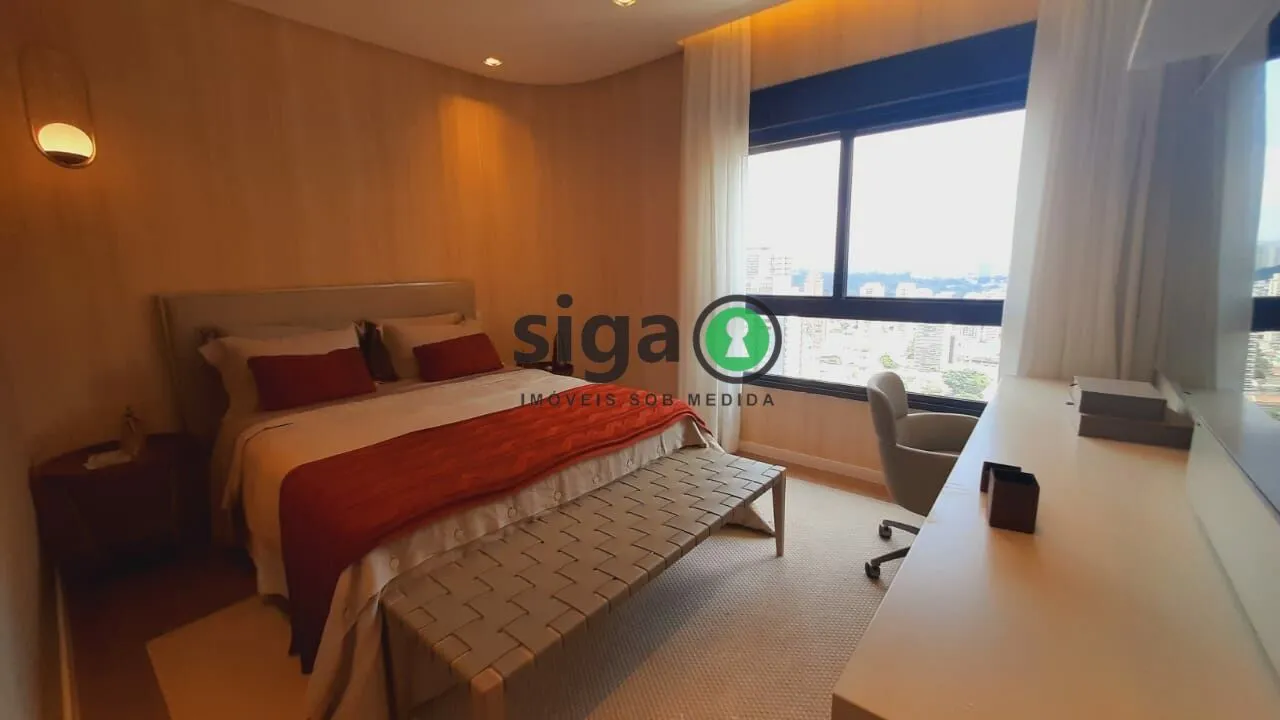 Imagem Apartamento mobiliado 196m² no EZ Parque da Cidade - 3 Suítes, 4 Vagas e Porteira Fechada
