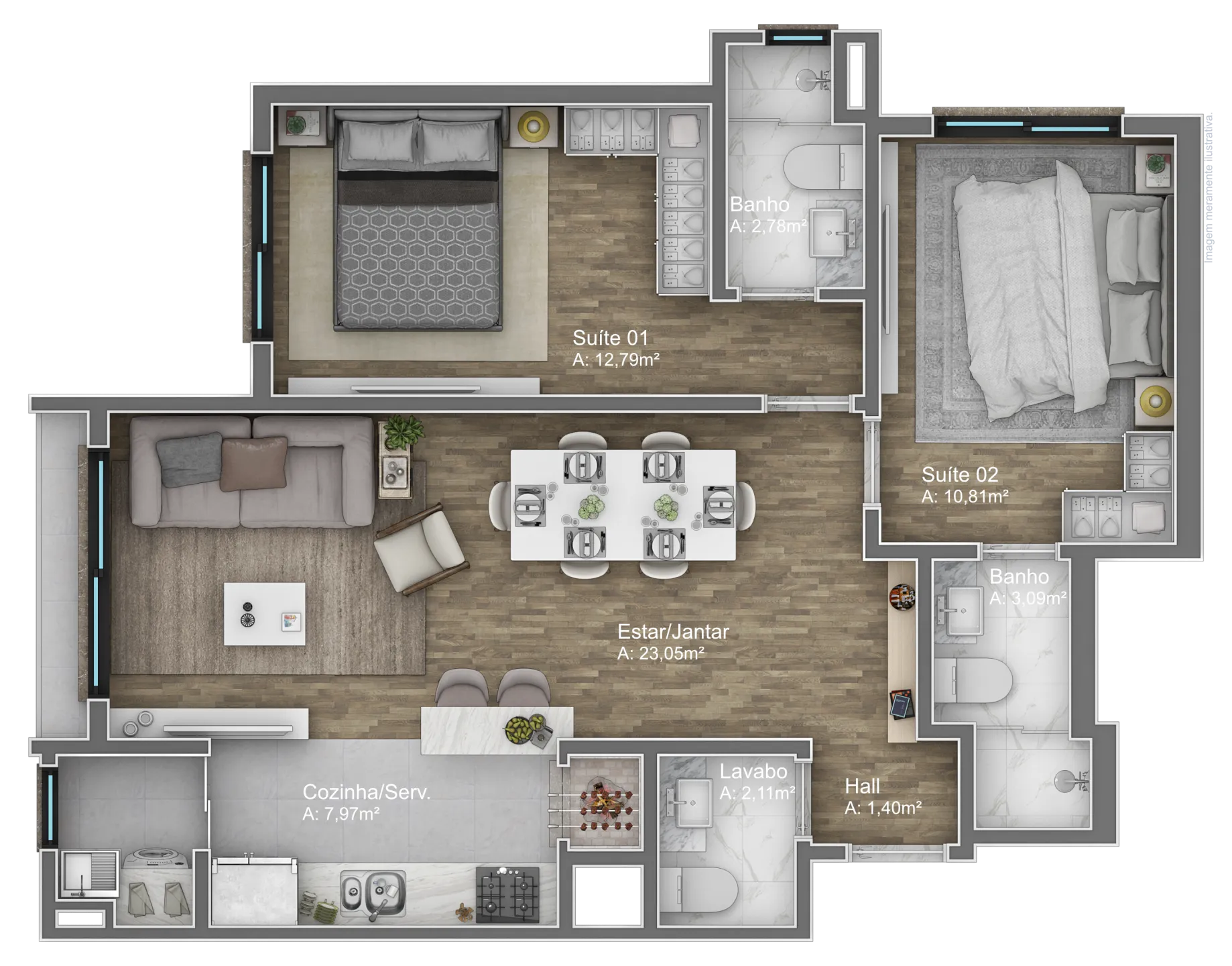Imagem Apartamento à venda em Gramado, Av. Central, com 1 quarto, 57.18m2