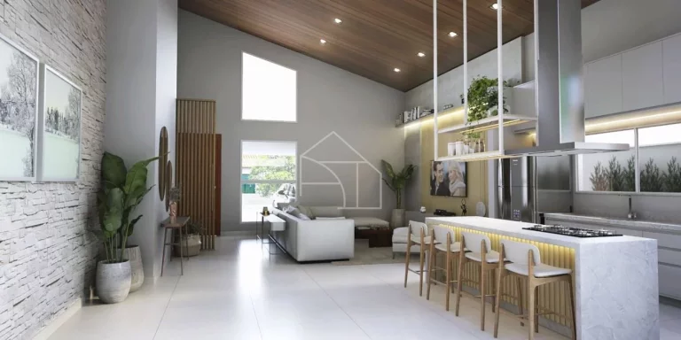 Imagem Casa linear 4 suítes condomínio Arquipélago de manguinhos