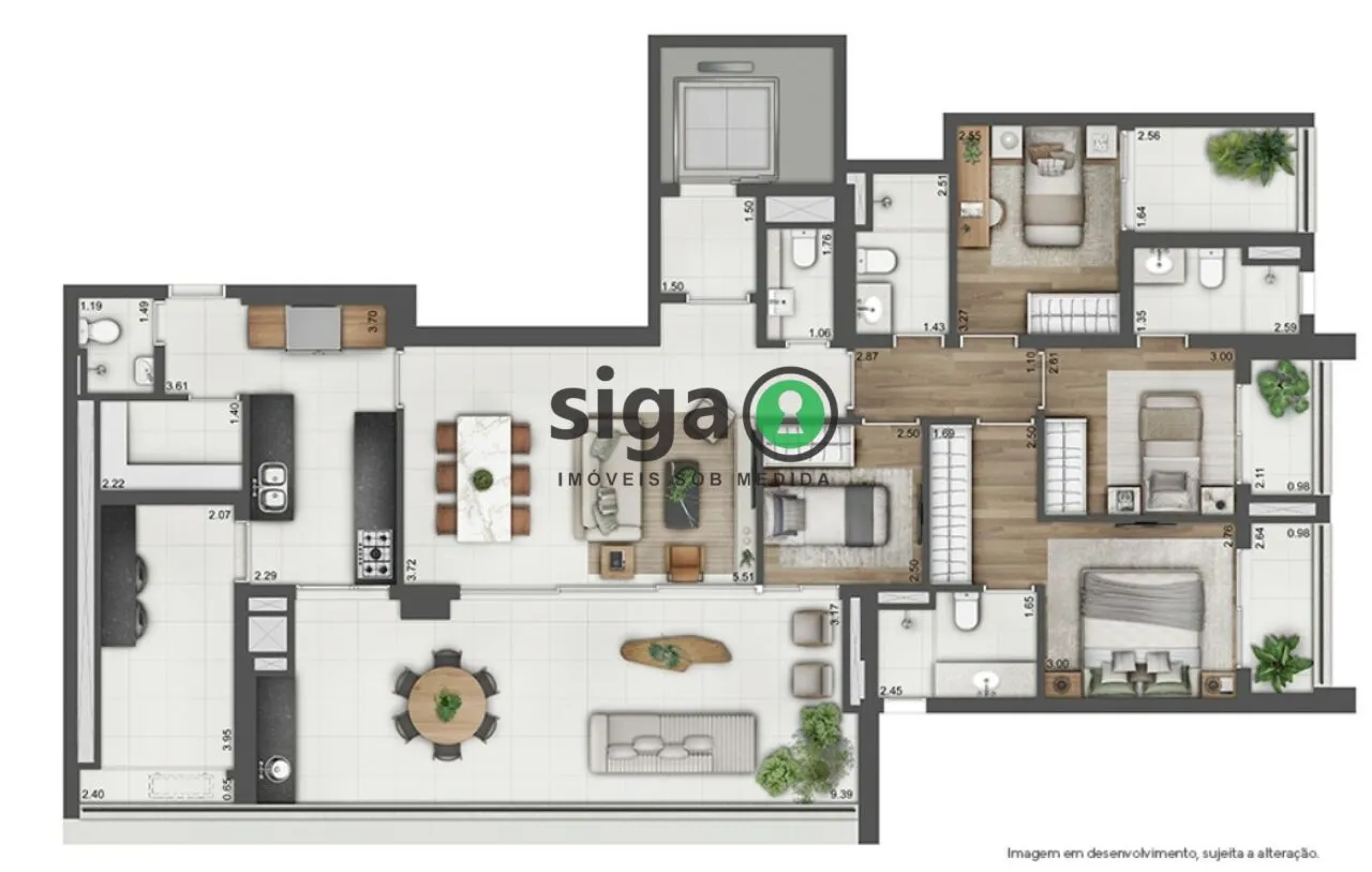 Imagem Apartamento para venda no Brooklin 04 dormitórios, São Paulo - SP