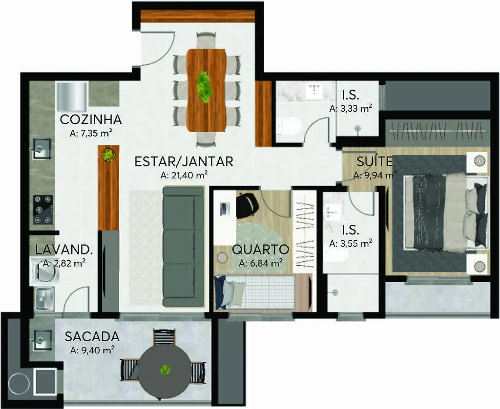 Imagem Cobertura de luxo com 3 suítes no Bacacheri, Curitiba-PR: 184,26m², 4 banheiros e 1 vaga!
