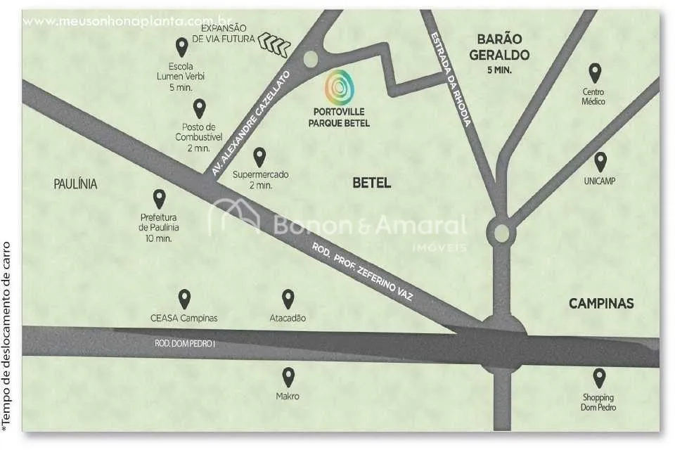 Imagem Terreno à venda no Condomínio PortoVille no bairro Betel, Paulínia/SP