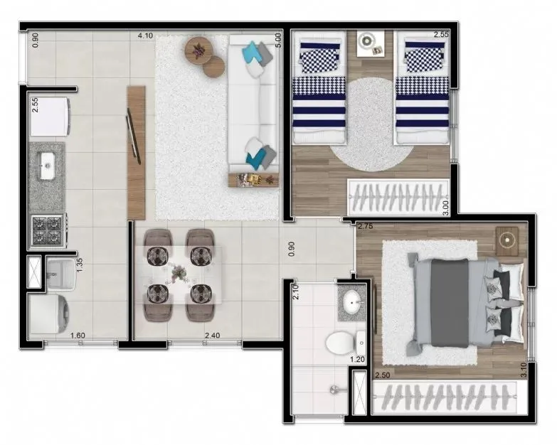 Imagem Apartamento com 2 dormitórios à venda, 43 m² por R$ 307.000,00 - Jardim Diogo - Guarulhos/SP