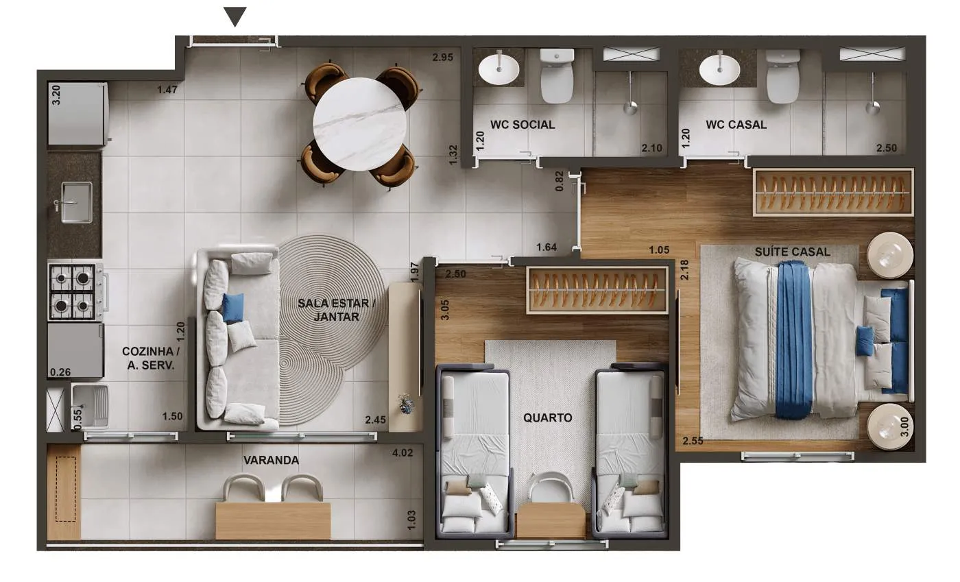 Imagem Apartamento para Venda em Fortaleza, Parquelândia, 2 dormitórios, 1 suíte, 1 banheiro, 1 vaga