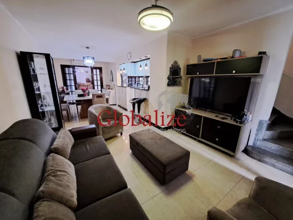 Imagem Sobrado à venda com 118m², 3 quartos, 2 suítes, 2 vagas, churrasqueira por R$1015.000,00 no Boqueirão em Santos