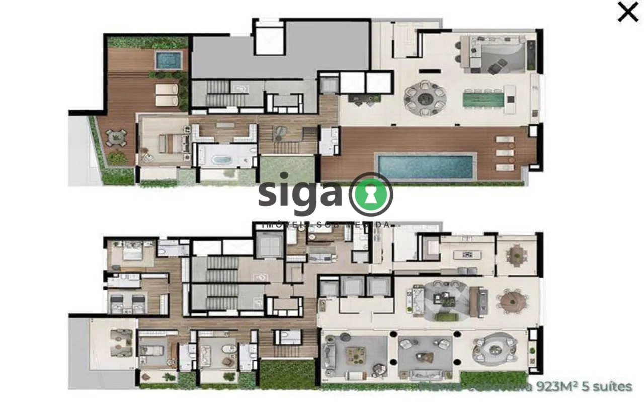 Imagem Cobertura Duplex para venda na Vila Nova Conceição 05 Suítes, São Paulo - SP