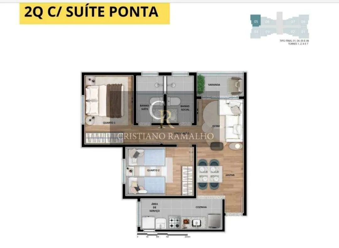 Imagem Apartamento à venda em São Pedro da Aldeia, Nova São Pedro, com 2 quartos (1 suíte)