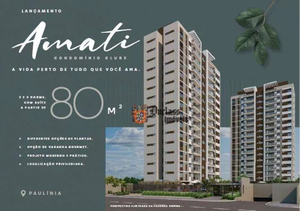 Imagem Apartamento com 2 dormitórios à venda, 83 m² por R$ 706.282,55 - Morumbi - Paulínia/SP
