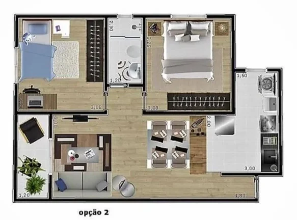Imagem Apartamento Maravilhoso Ultimo Andar 60 m² 2 Dormitórios
