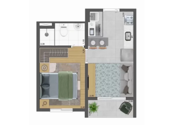 Imagem PLANO ... NOVA ESPRAIADA - Studio de 27m², próximo à Estação Campo Belo do Metrô!