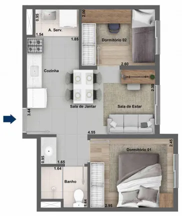 Imagem Apartamento com 2 Quartos à Venda, 40 m² em Jaguaré - São Paulo