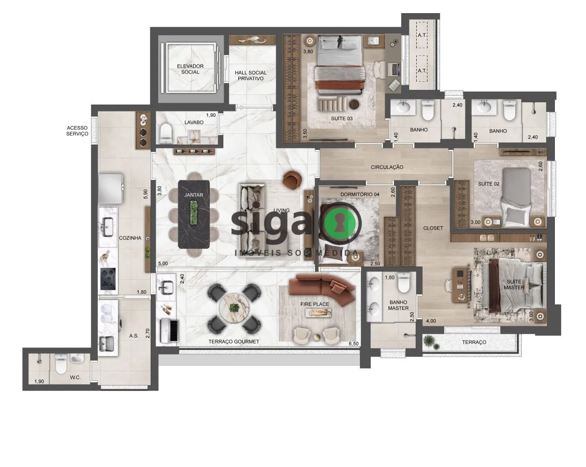 Imagem Apartamento 140 m² 4 dorms (3 suítes) 2 vagas ? Seu estilo elevado ao próximo nível