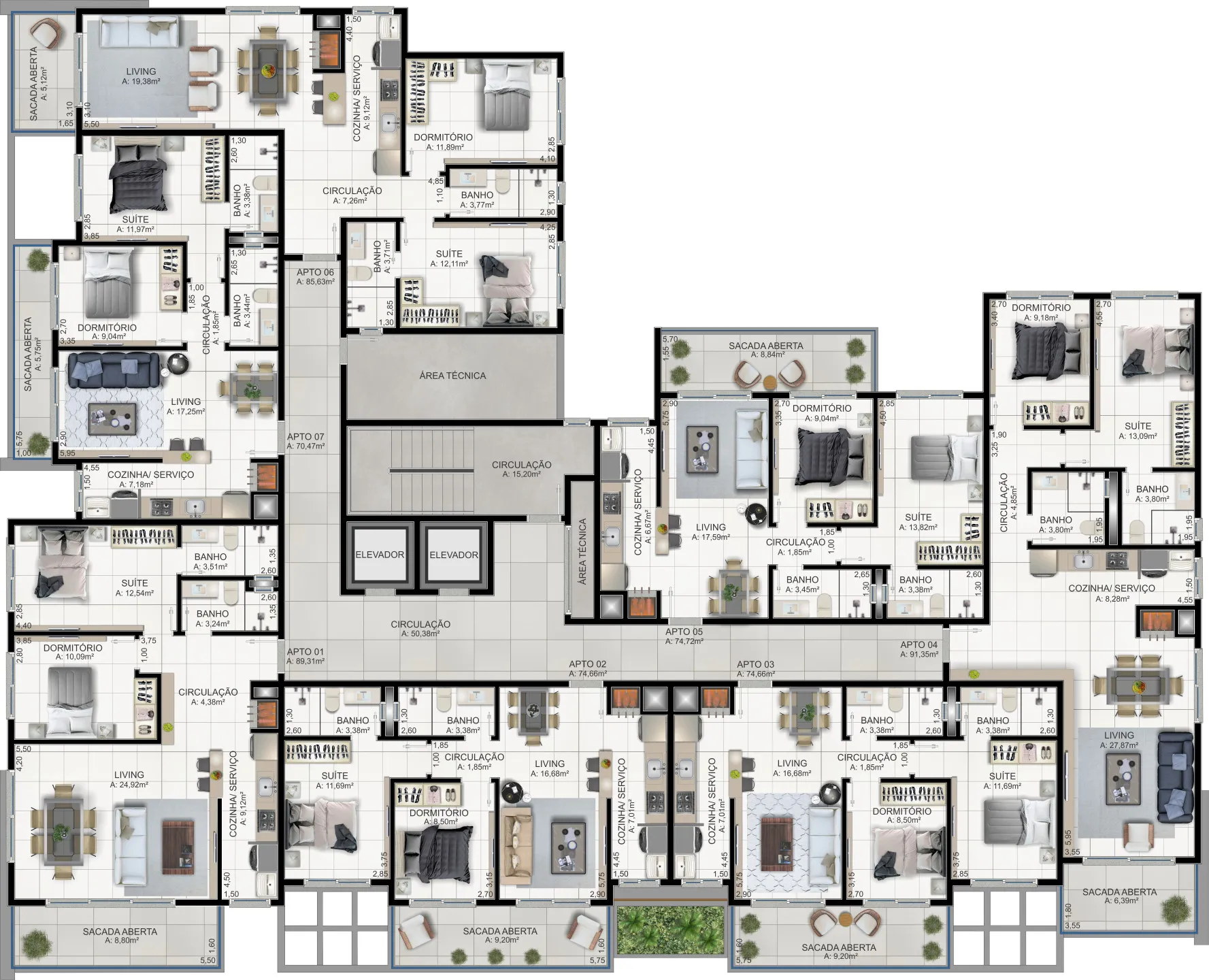 Imagem Apartamento à venda em Torres, Praia da Cal, com 2 quartos, 160.86m2