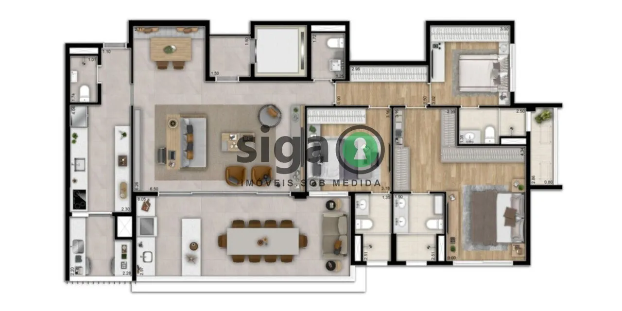 Imagem Apartamento para venda no Brooklin 03 suítes, São Paulo - SP