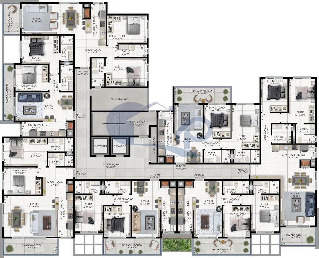 Imagem Apartamento á venda com 2 dormitórios na Praia da Cal em Torres/RS
