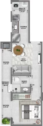 Imagem Apartamento com 1 dormitório à venda na Guilhermina!!!