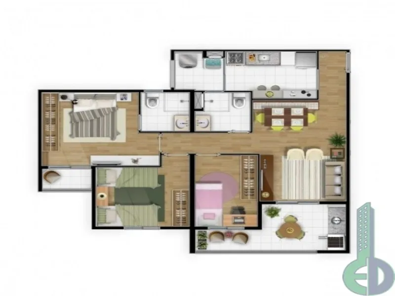 Imagem Apartamento de 3 quartos com suíte e 2 vagas no Condomínio Venturi - Centro, São Bernardo do Campo-SP!