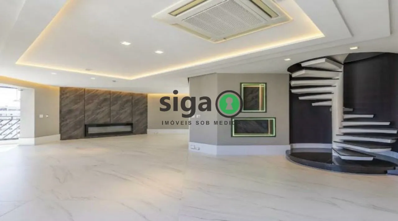 Imagem Cobertura duplex com 440m², 4 quartos sendo 2 suites, 4 vagas Sem Mobilia, Campo Belo