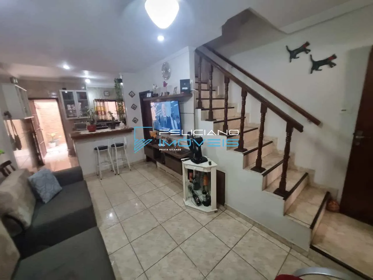 Imagem Sobrado com 2 quartos, Balneário Maracanã, Praia Grande - R$ 430 mil, Cod: 6924