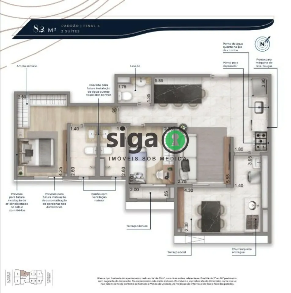 Imagem APARTAMENTO à venda 2 SUÍTES KLABIN