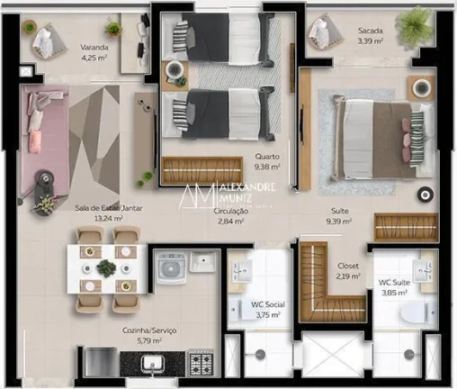 Imagem Hemisphere Residence, Lançamento, Meireles, a 300m da Av. Beira Mar.