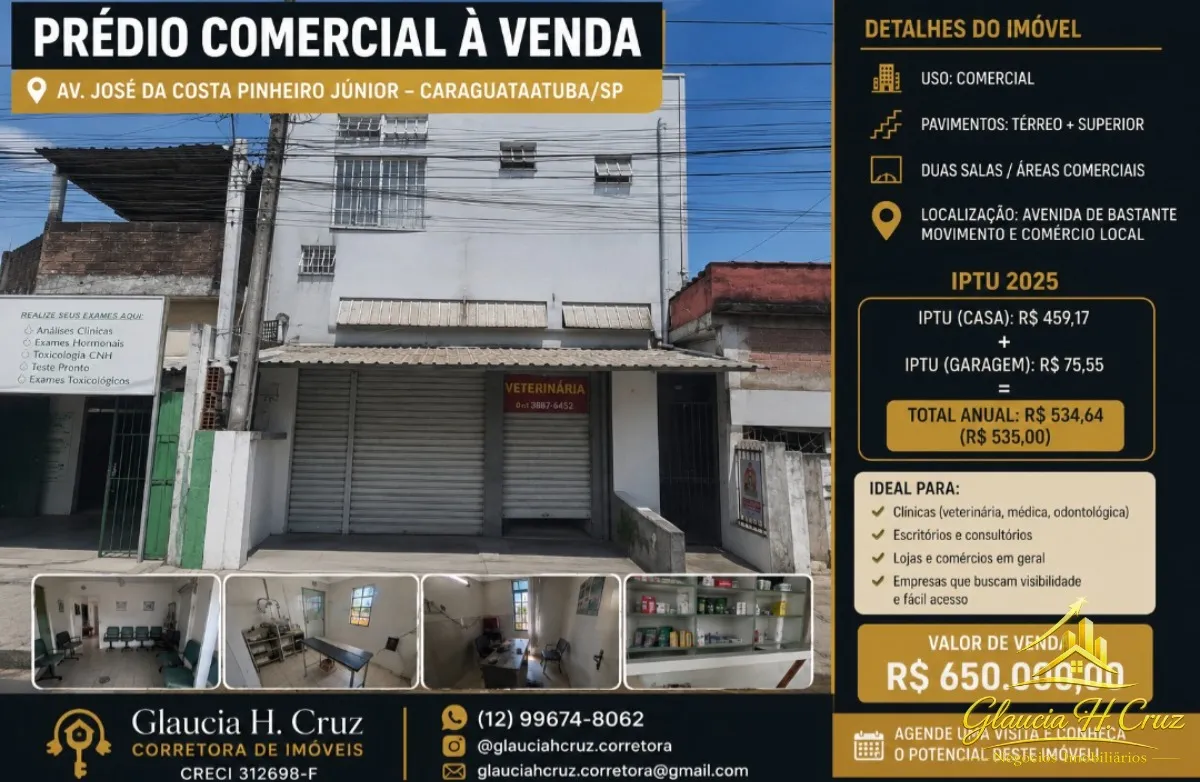 Ótima oportunidade! Prédio comercial na av. Principal do Perequê em Caraguá