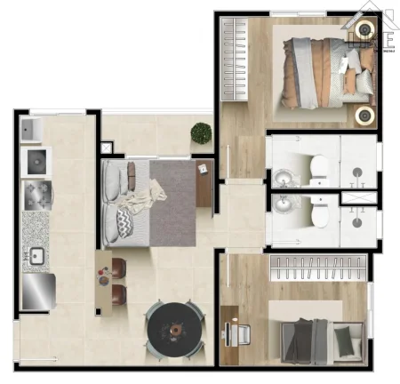 Imagem Venda - Apartamento 02 quartos com suite - 51m² - Jd Oriente - Ed. Like