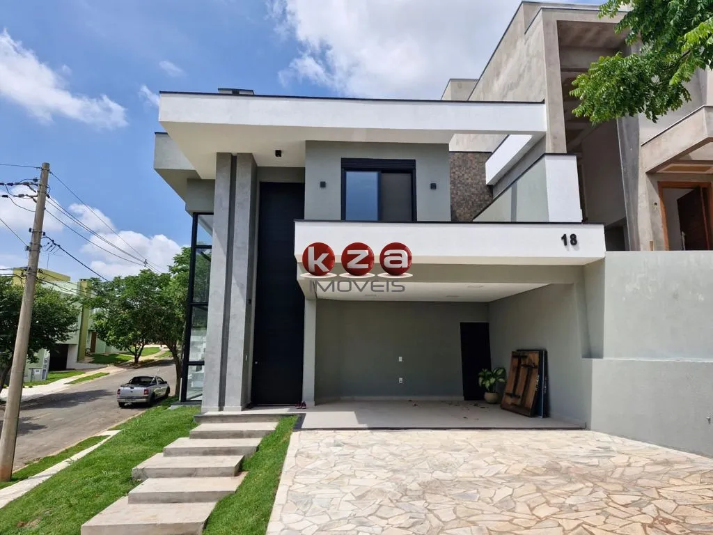 Imagem Casa Moderna e nova a venda em condomínio de alto padrão em Valinhos-SP, : 3 suítes, 4 vagas, 280m².gourmet com piscina.