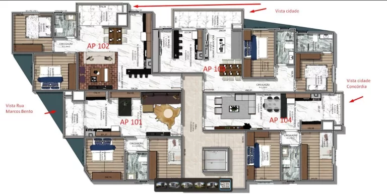 Imagem Apartamento para Venda em Concórdia, Liberdade, 2 dormitórios, 1 banheiro