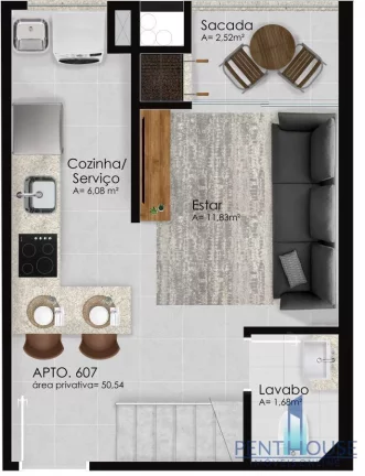 Imagem Apartamento Duplex para Venda em Balneário Camboriú, ESTADOS, 1 dormitório, 1 suíte, 2 banheiros, 1 vaga
