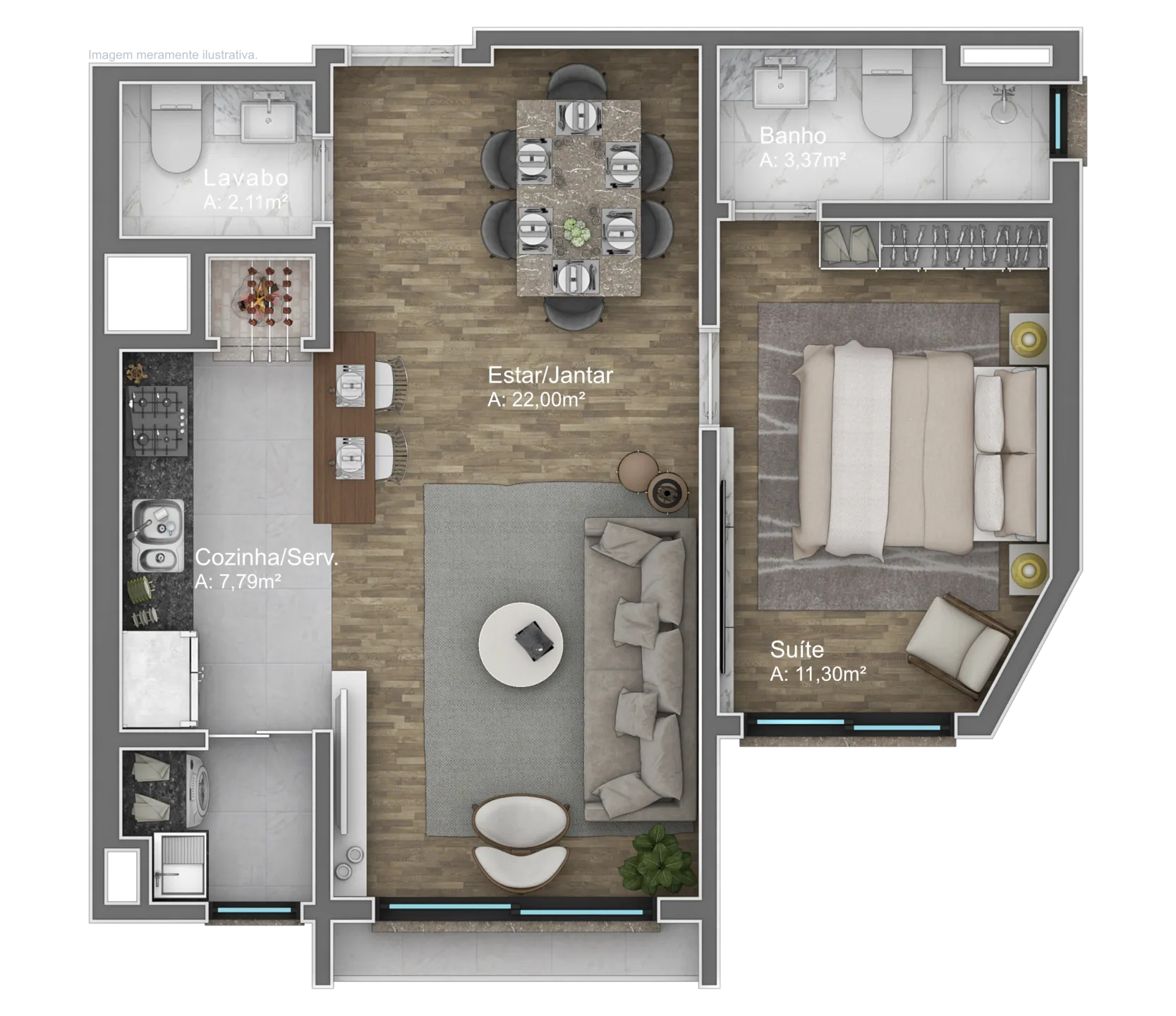 Imagem Apartamento à venda em Gramado, Av. Central, com 2 quartos, 78.97m2