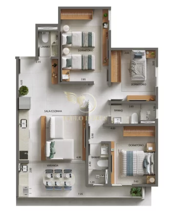 Imagem APARTAMENTO COM 2 DORMITÓRIOS A 200 METROS DO MAR EM CARAGUATATUBA/SP
