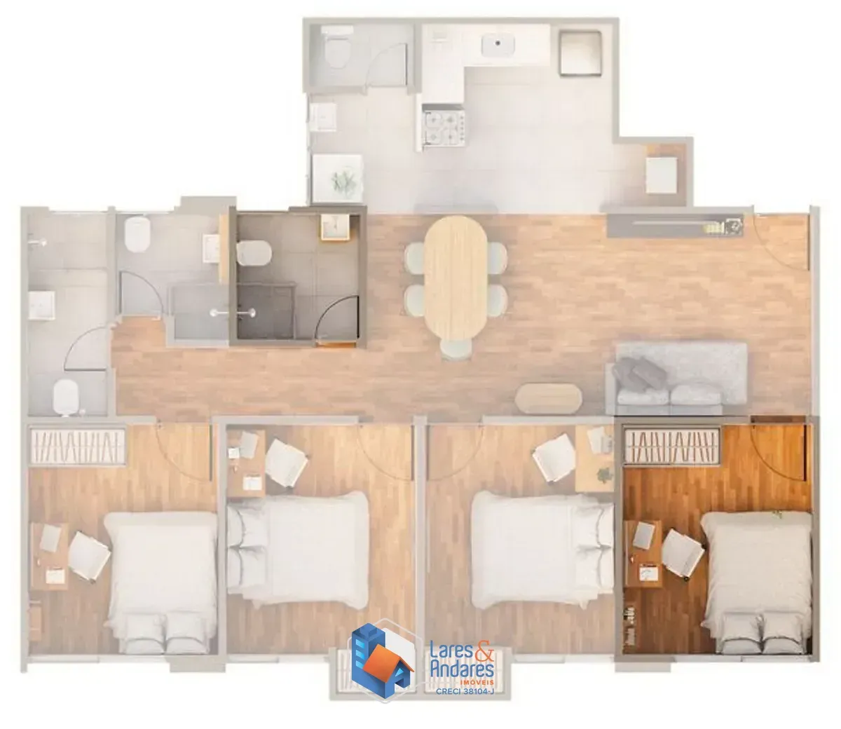 Imagem Apartamento para venda em Brooklin com 4 quartos, 90m²