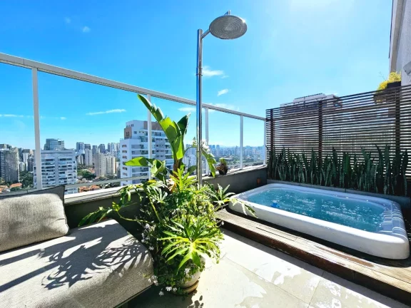 Imagem Cobertura de luxo à venda em São Paulo-SP, Cidade Monções: 3 quartos, 3 suítes, 3 salas, 4 banheiros, 3 vagas, 230m².